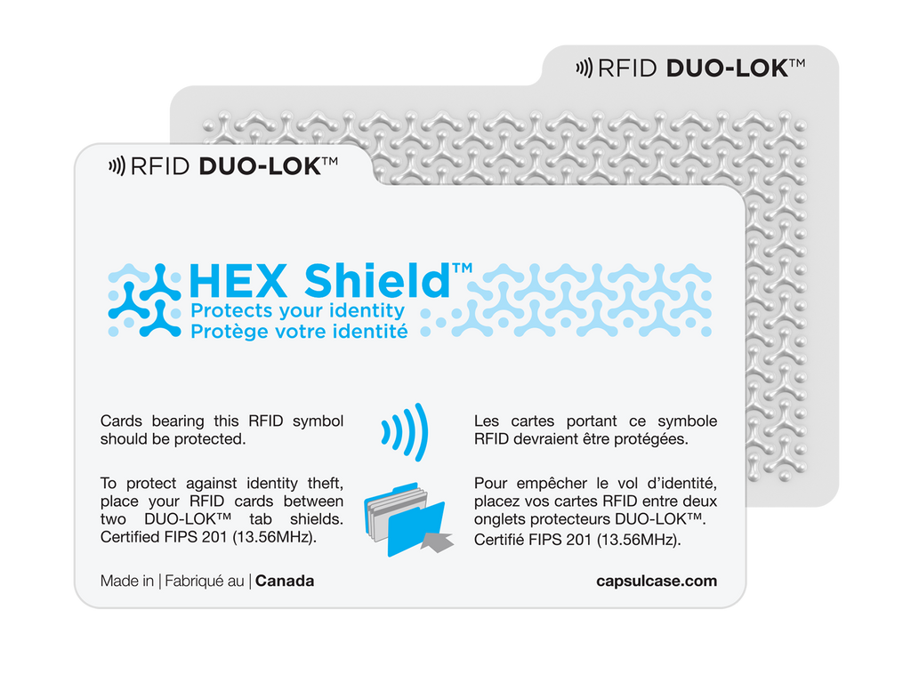DUO-LOK™ tab shields (RFID protection) – Capsul Case